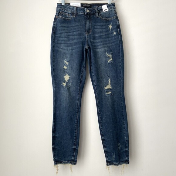 Judy Blue Home Along Mid Rise Relaxed Fit Jeans Distressed 28 - Picture 8 of 9